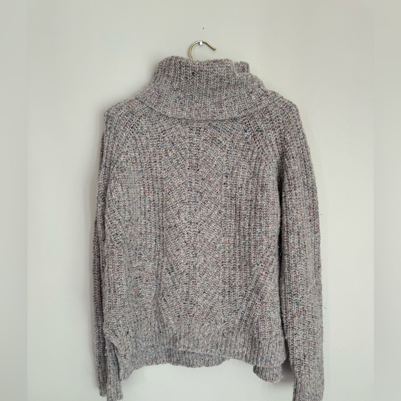 Madewell Silk and Wool Blend Turtleneck Rainbow Fleck Sweater - Picture 5 of 9